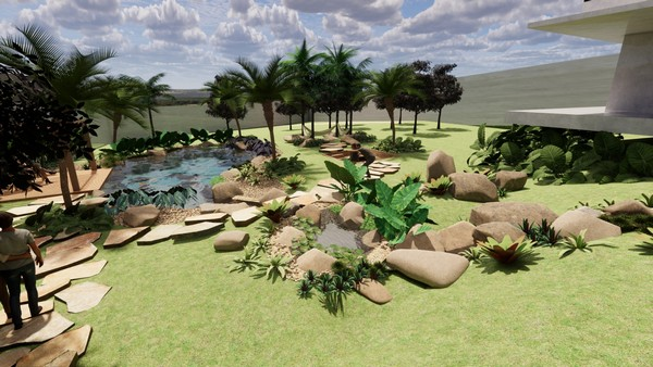 Construção de lago em fazenda em Itu