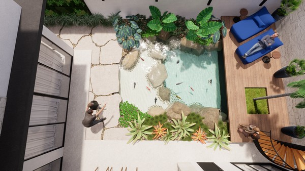 Projeto lago ornamental